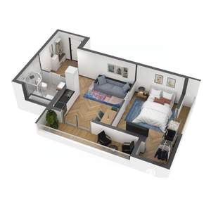 2-к квартира, строящийся дом, 51м2, 6/7 этаж