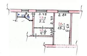 1-к квартира, вторичка, 32м2, 4/4 этаж