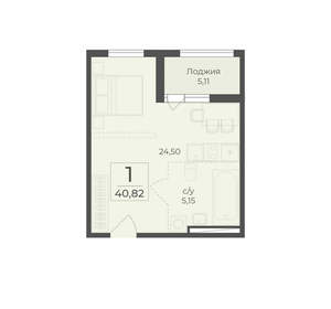 1-к квартира, вторичка, 41м2, 8/15 этаж