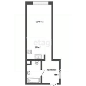 Студия квартира, вторичка, 24м2, 1/5 этаж