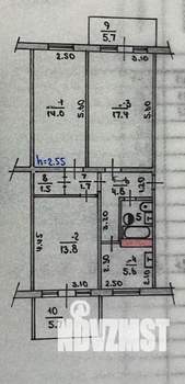 3-к квартира, вторичка, 65м2, 3/5 этаж
