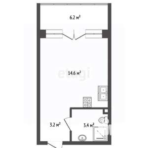 Студия квартира, вторичка, 26м2, 3/4 этаж